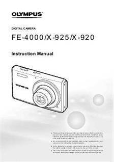 Olympus X 920 manual. Camera Instructions.